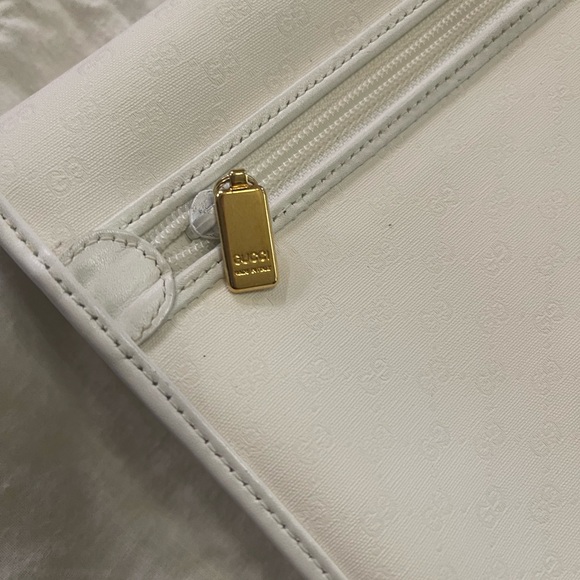 Gucci Authentic Vintage Bag Clutch GG Flap Monogram White - Picture 6 of 14